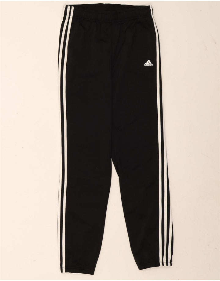 Calças de treino Adidas meninos 13-14 anos preto espinha de peixe poliéster