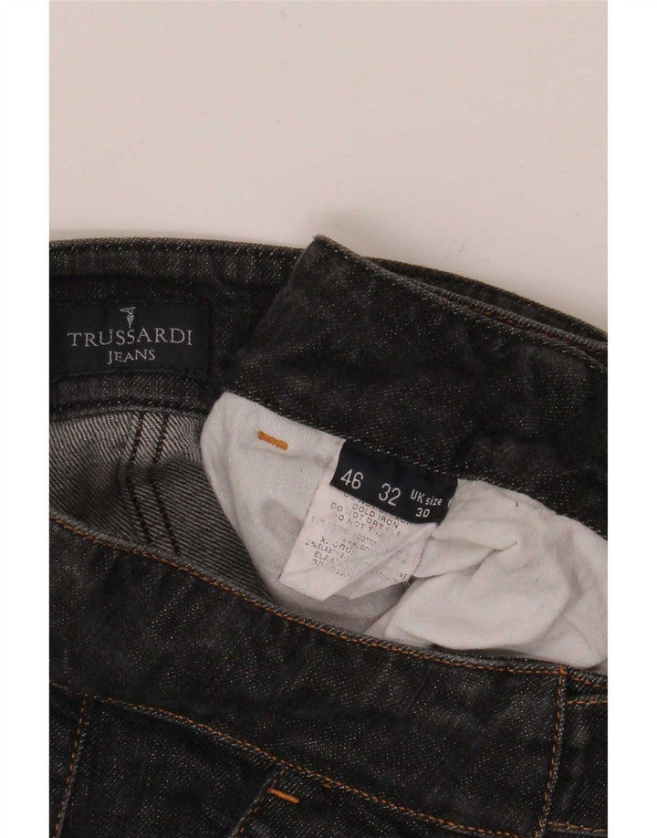 Jeans femininos Trussardi Bootcut W30 L32 algodão preto