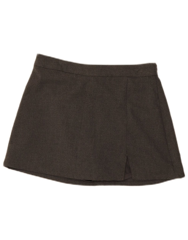 Mini saia feminina Hollister UK 14 grande W30 poliéster cinza