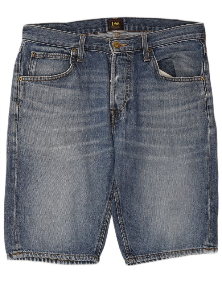 Shorts jeans curtos Lee masculino com 5 bolsos W31 algodão azul médio