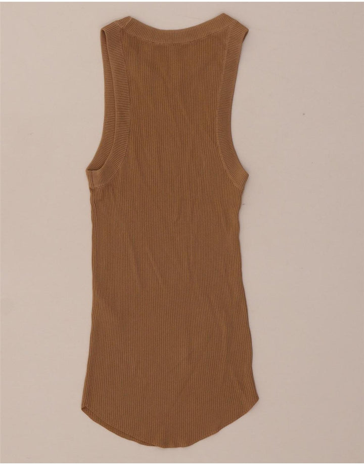 Zara Womens Vest Top UK 4 XS Bege Viscose