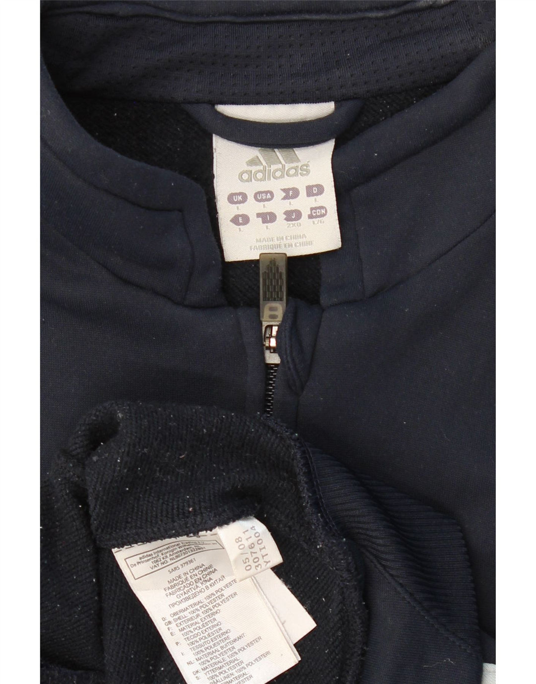 ADIDAS Mens Tracksuit Top Jacket Grande Azul Marinho Colourblock Poliéster