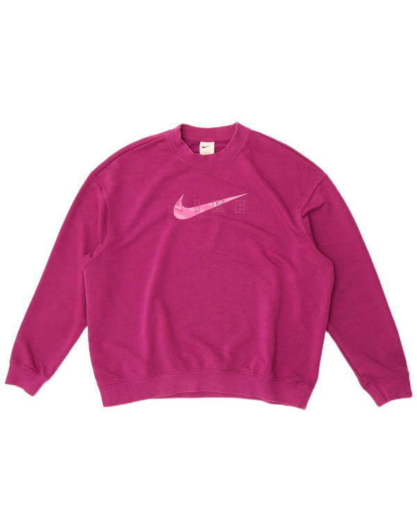 Moletom Nike Dri Fit Graphic Oversized Jumper UK 10 Pequeno Roxo