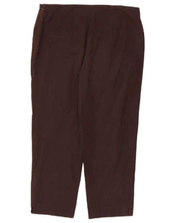 Calça capri feminina Marks & Spencer reta Reino Unido 12 médio W30 L22 marrom