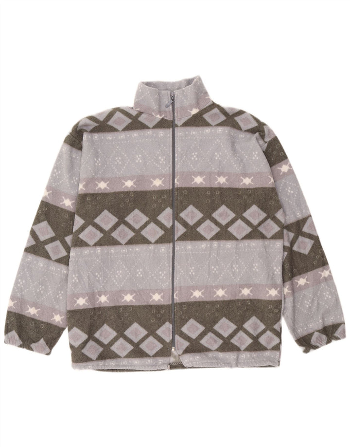 Jaqueta de lã masculina VINTAGE UK 40 grande cinza geométrico