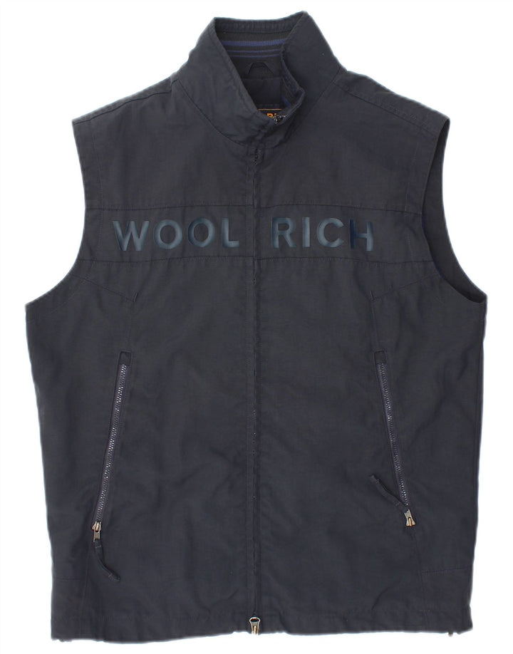 Colete gráfico feminino Woolrich UK 14 médio azul marinho