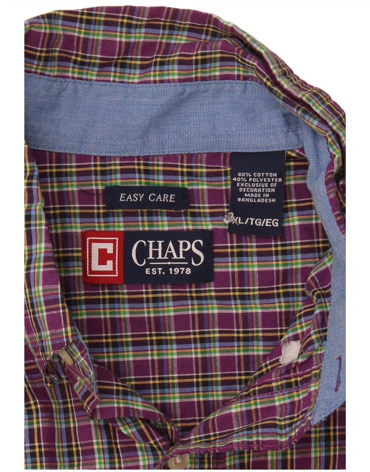 Camisa masculina Chaps Easy Care XL roxo xadrez algodão