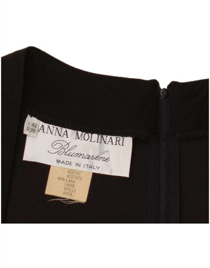 BLUMARINE Vestido feminino Anna Molinari com bainha IT 42 Bloco de cor preto médio