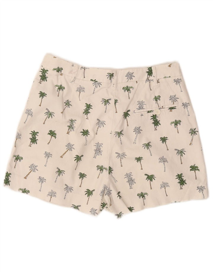 Zara Shorts Chino Feminino Médio W28 Algodão Floral Branco