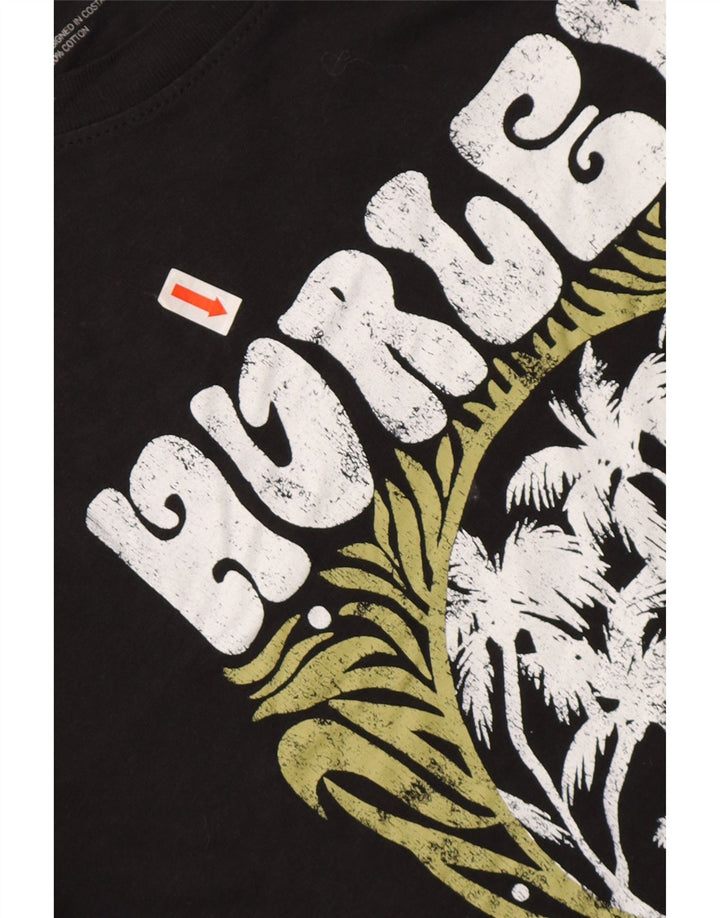 Camiseta masculina HURLEY com estampa gráfica grande de algodão preto
