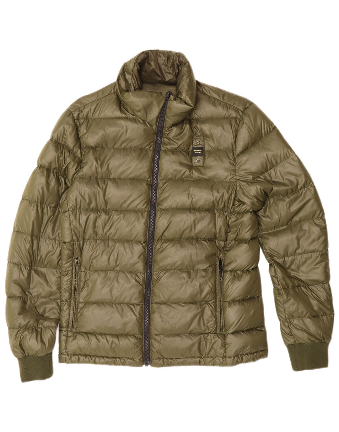 BLAUER Womens Padded Jacket UK 14 Medium Green Polyamide