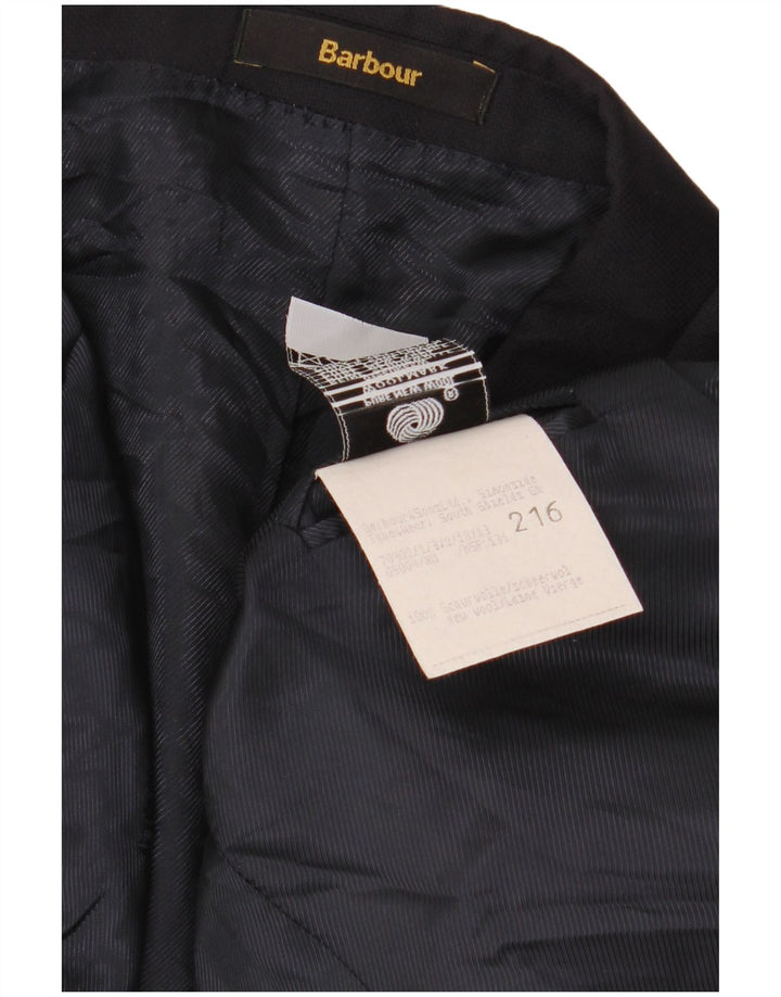 Jaqueta blazer masculina de 2 botões Barbour tamanho 54 grande azul marinho clássico
