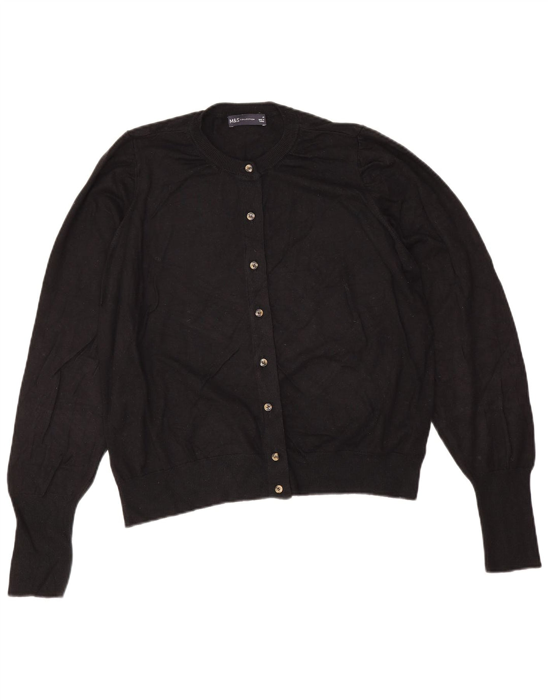 Suéter cardigã feminino Marks & Spencer Reino Unido 16 grande viscose preta