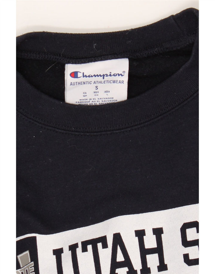 Jumper de moletom gráfico Champion masculino Utah pequeno azul marinho
