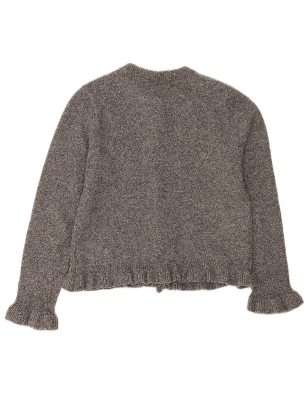 Suéter cardigã feminino Zara UK 10 pequeno poliéster cinza