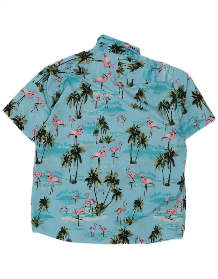 Camisa masculina havaiana de manga curta Lowes XL azul poliéster