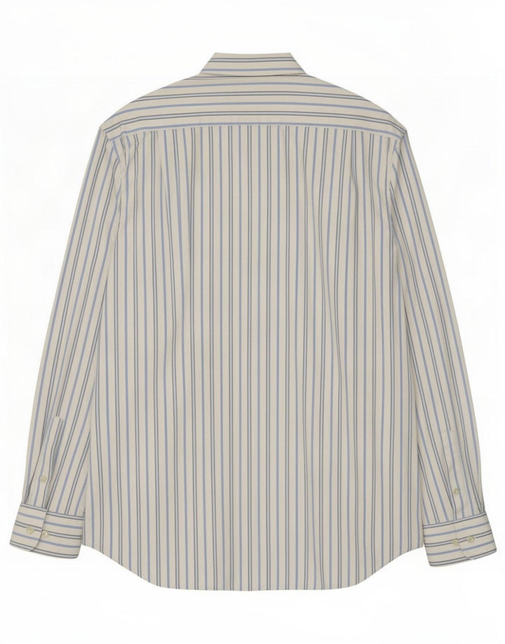 Camisa masculina Massimo Dutti grande listrada branca