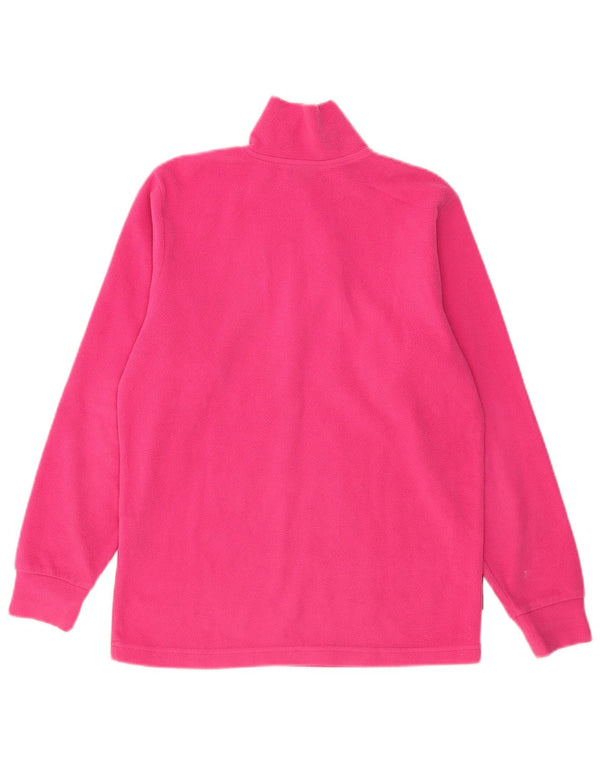 Suéter de lã feminino Invicta com zíper e gola UK 12 poliéster rosa médio