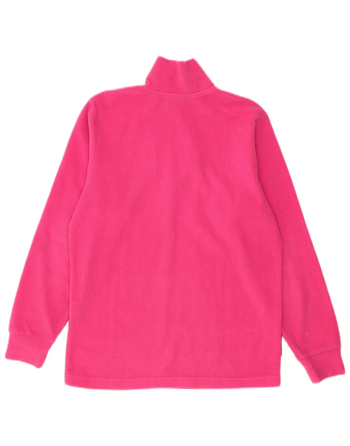 Suéter de lã feminino Invicta com zíper e gola UK 12 poliéster rosa médio