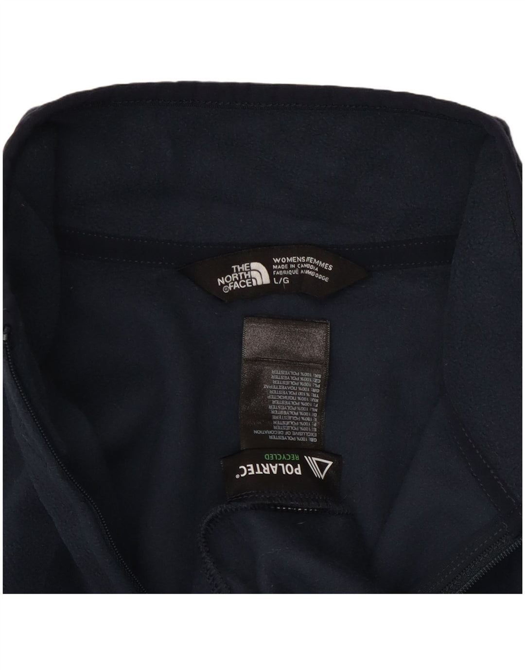 Jumper de lã feminino The North Face Reino Unido 14 grande poliéster azul marinho