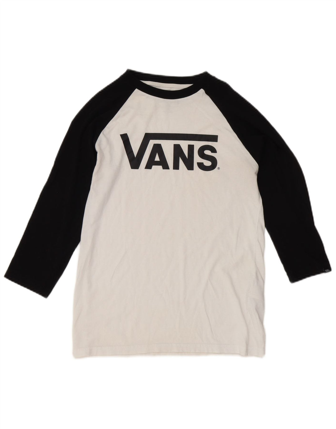 Vans Boys Graphic Top Manga 3/4 12-13 Anos Grande Branco Colorblock