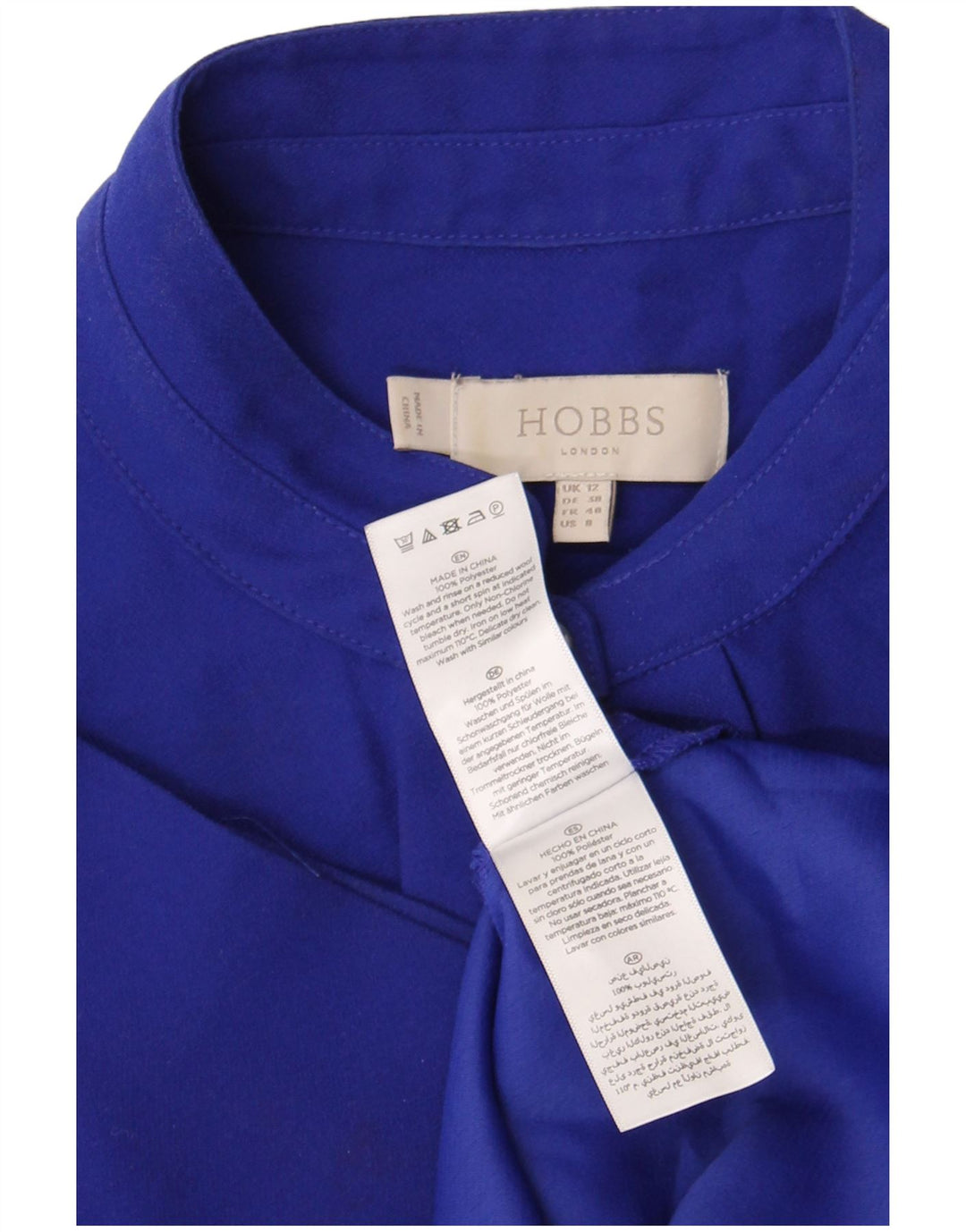 Vestido feminino Hobbs A-Line UK 12 poliéster azul médio