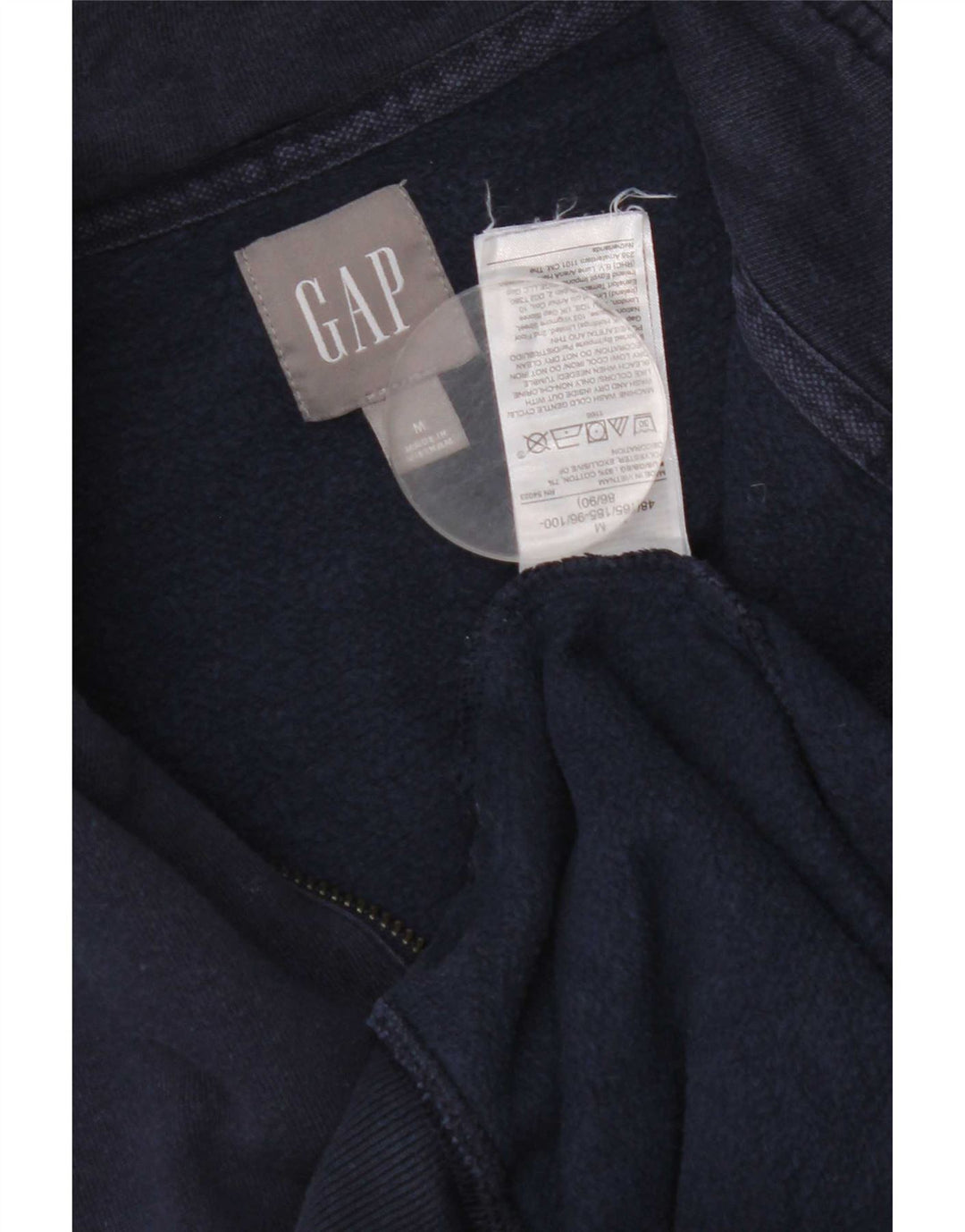 Moletom masculino Gap com zíper e gola alta, moletom médio azul marinho de algodão