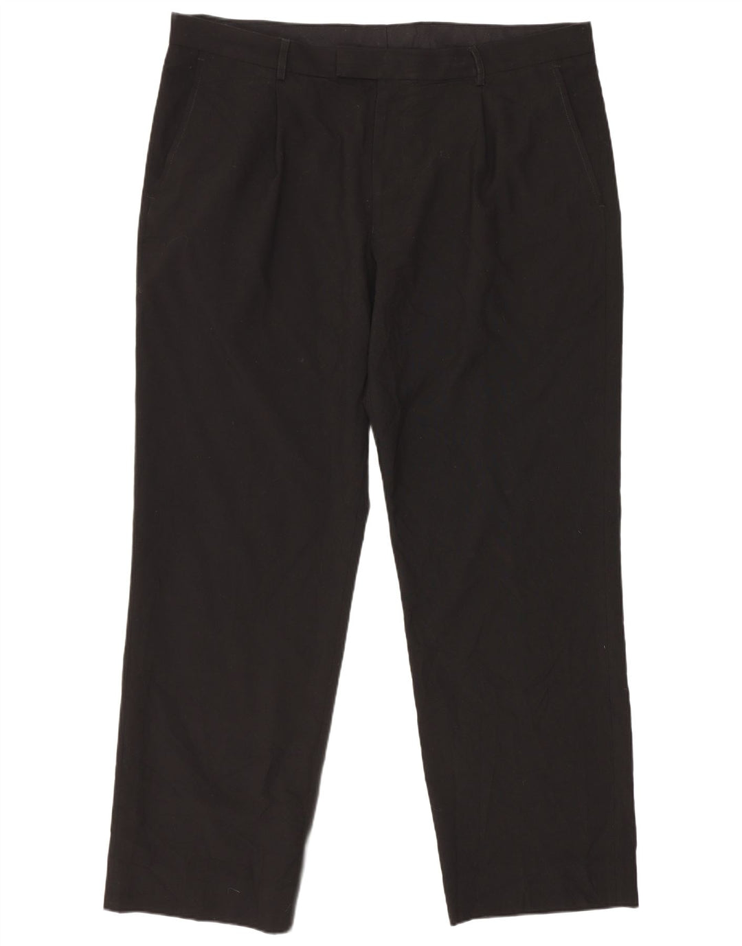 Calça masculina de terno reto Marks & Spencer W39 L31 poliéster preto