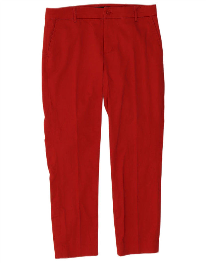 Calça chino feminina RALPH LAUREN US 6 médio W32 L26 algodão vermelho