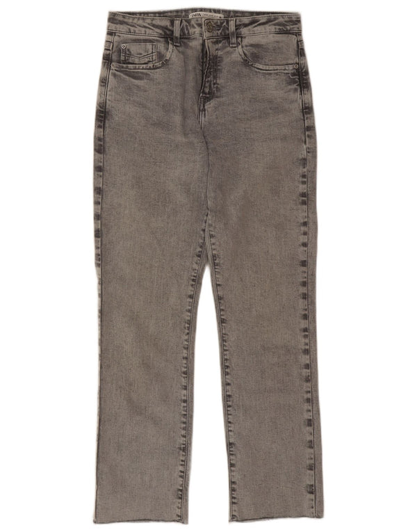 Calça jeans reta feminina Zara EU 36 XS W26 L27 algodão cinza