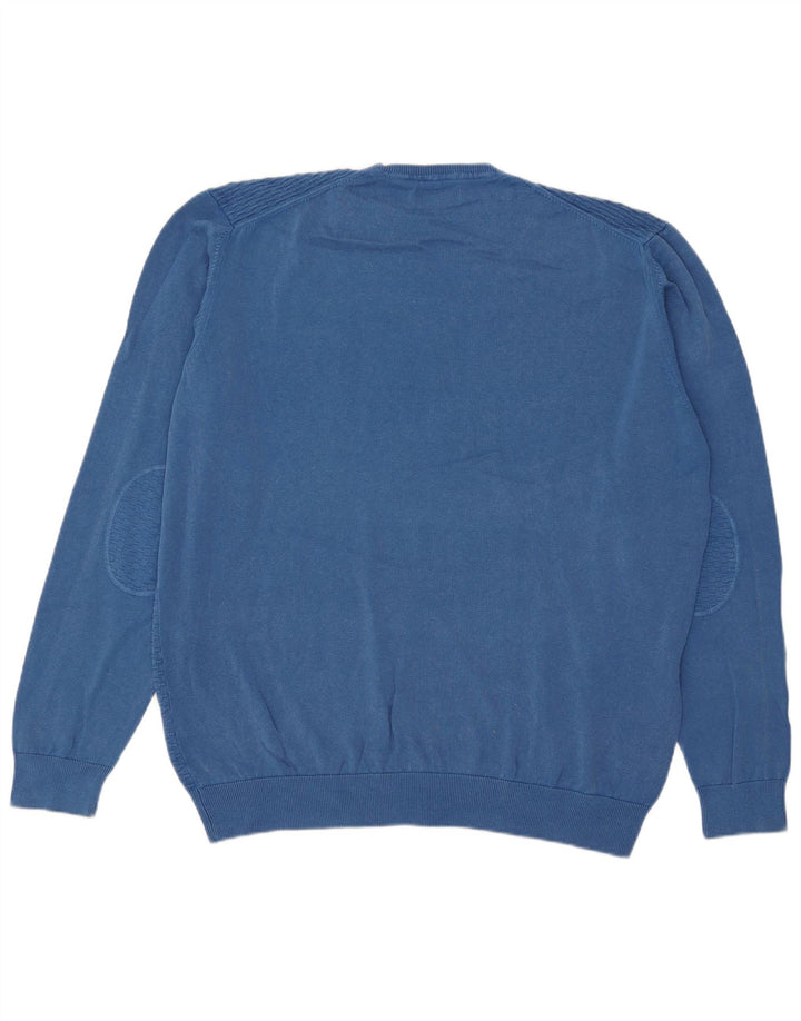 Suéter masculino Marlboro Classics com gola redonda 3XL algodão azul