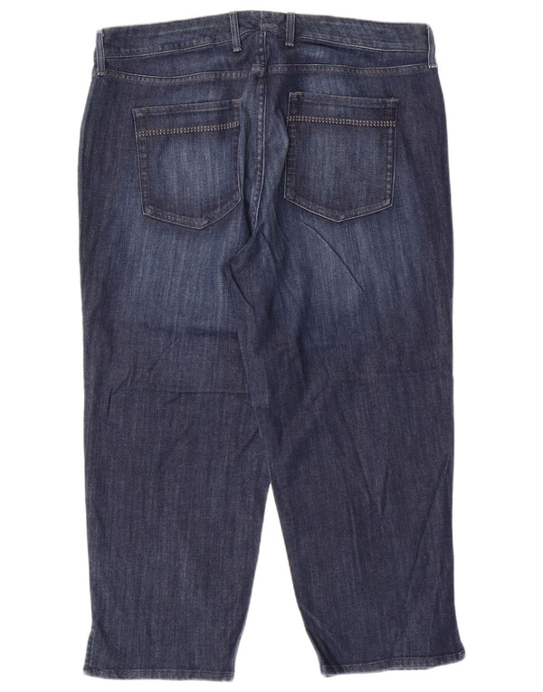 EDDIE BAUER Calça jeans capri feminina curvilínea EUA 16 2XL W38 L23 algodão azul