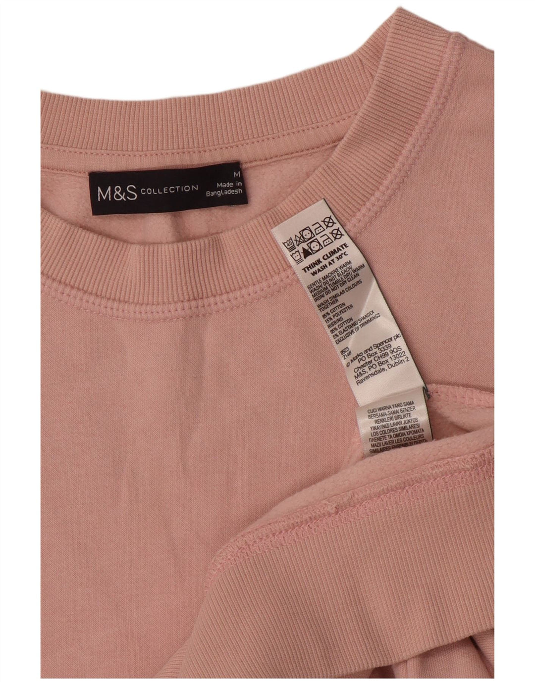 Suéter feminino Marks & Spencer de grandes dimensões Reino Unido 14 algodão rosa médio