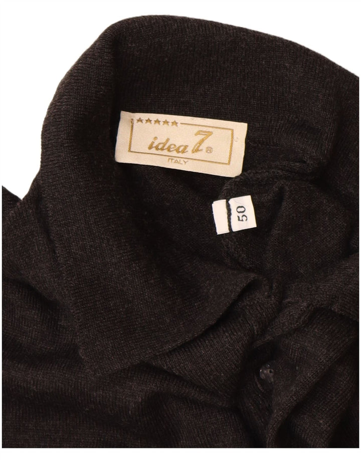 Suéter Idea masculino com gola polo IT 50 lã cinza médio