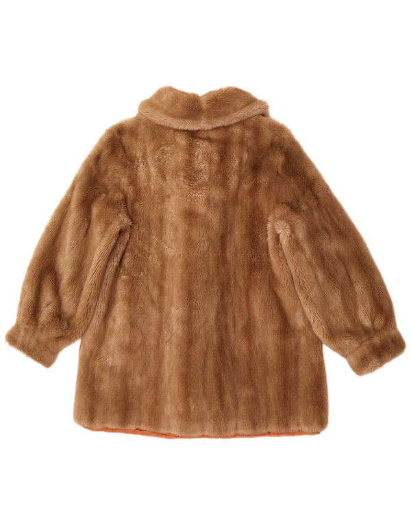 Casaco feminino de pele sintética Tissavel UK 10 pequeno acrílico marrom