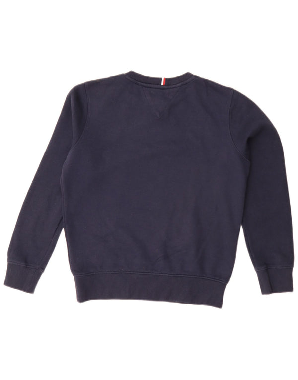 Tommy Hilfiger Meninos moletom gráfico jumper 13-14 anos azul marinho algodão