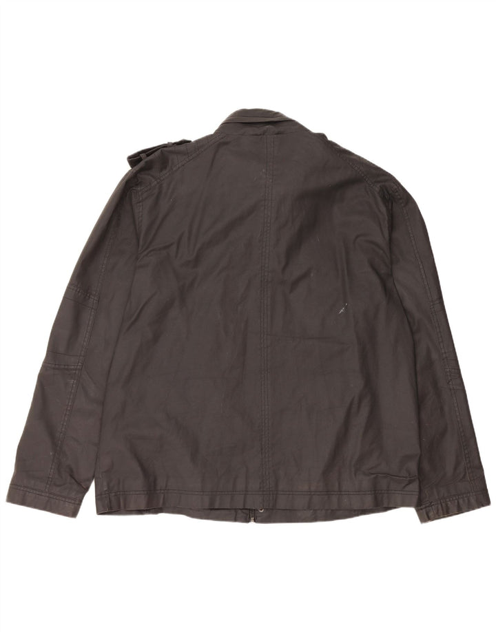 Jaqueta militar masculina vintage UK 42 XL algodão preto
