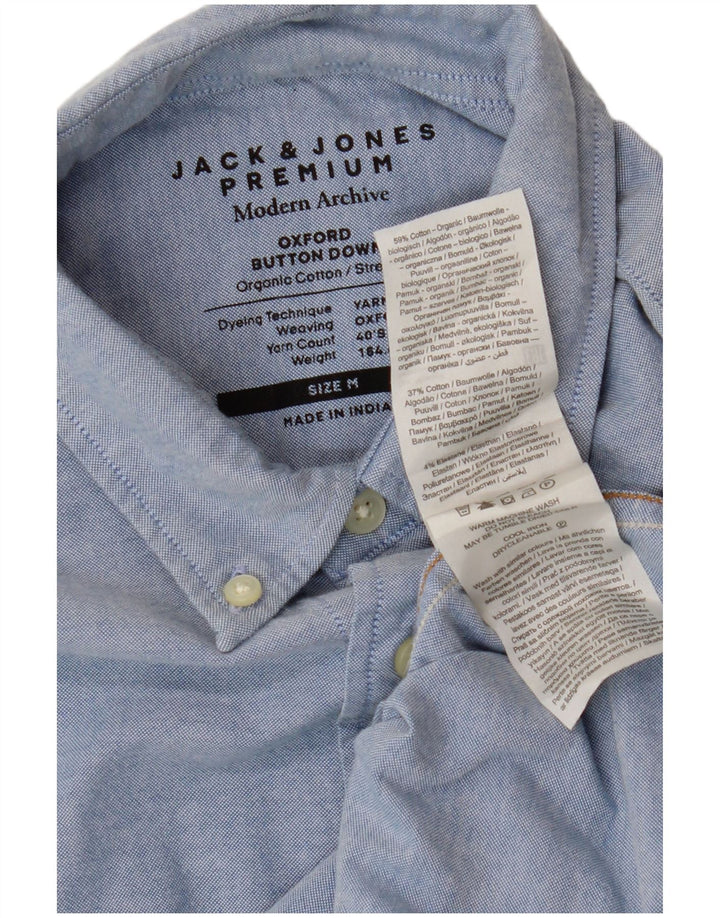 Camisa masculina Jack & Jones de algodão azul médio