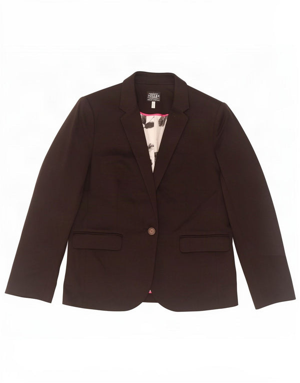 Jaqueta blazer feminina Joules com 1 botão Reino Unido 14 grande poliéster preto