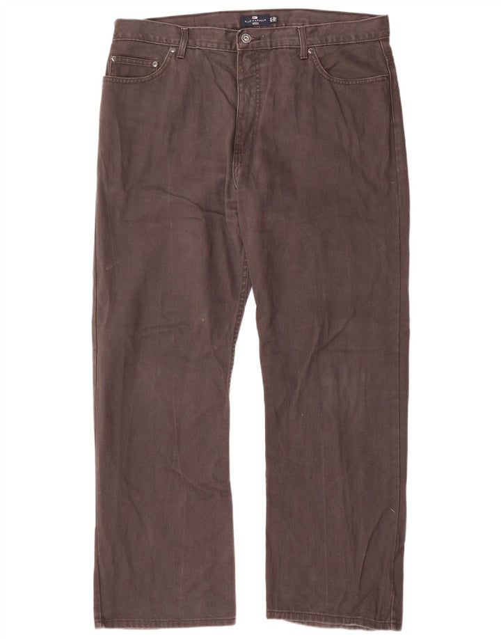 Calça jeans reta masculina Marks & Spencer Blue Harbor W38 L29 algodão cinza
