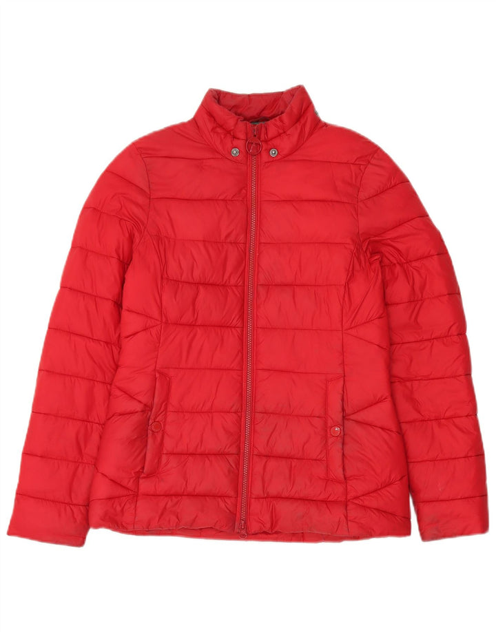 Jaqueta acolchoada masculina Barbour UK 8 pequena poliamida vermelha