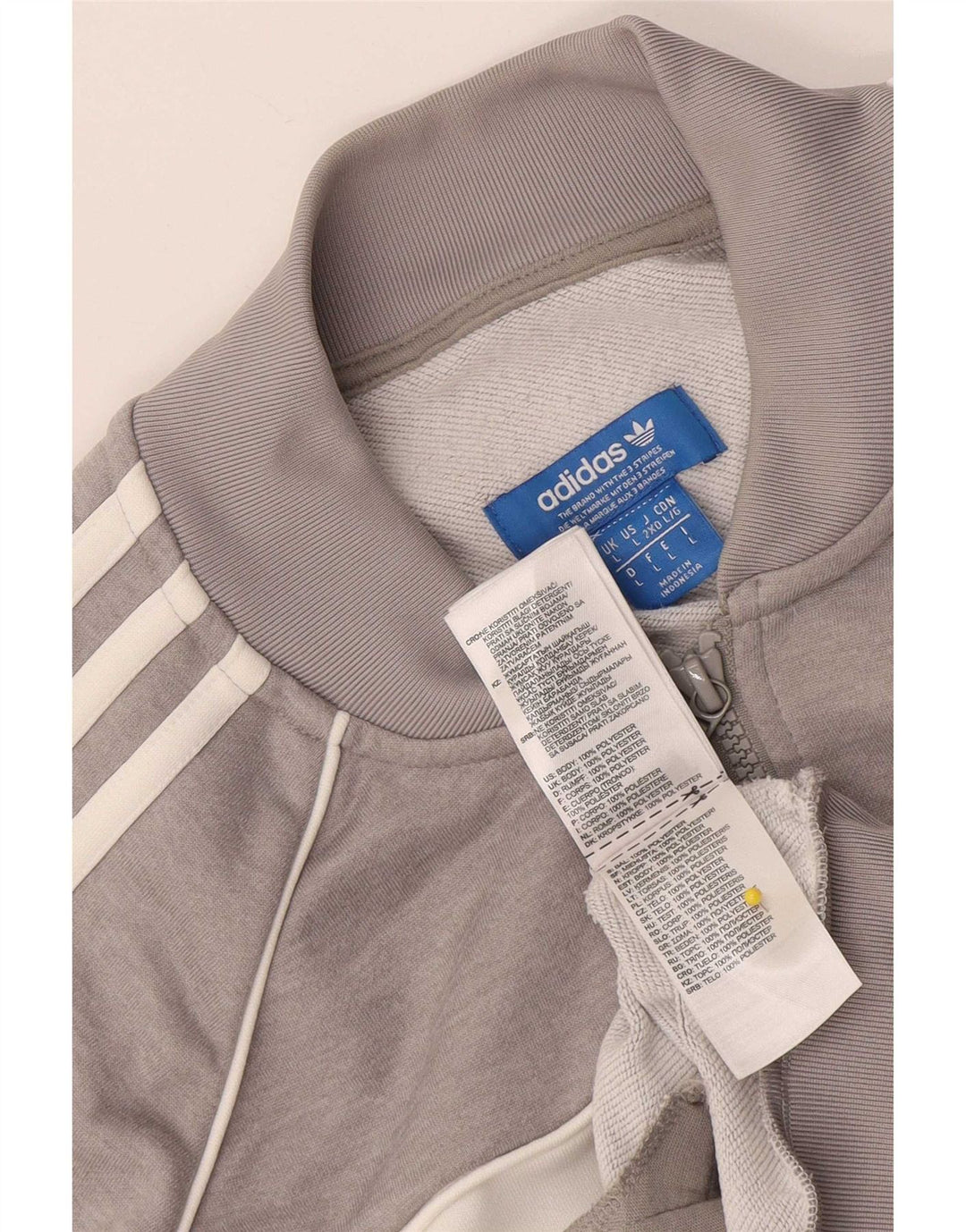 Adidas Mens Tracksuit Top Jacket Grande Cinza Colorblock Poliéster