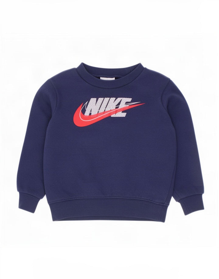 Suéter gráfico Nike Boys Graphic 2-3 anos azul marinho algodão
