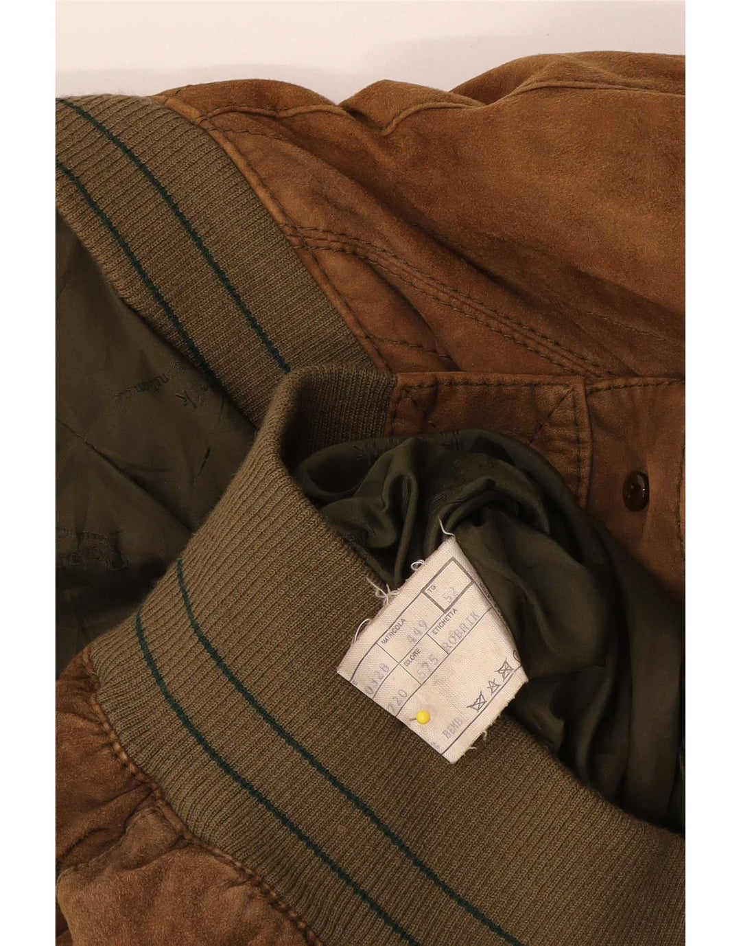 Robrik Mens Suede Bomber Jacket IT 52 Large Beige Leather