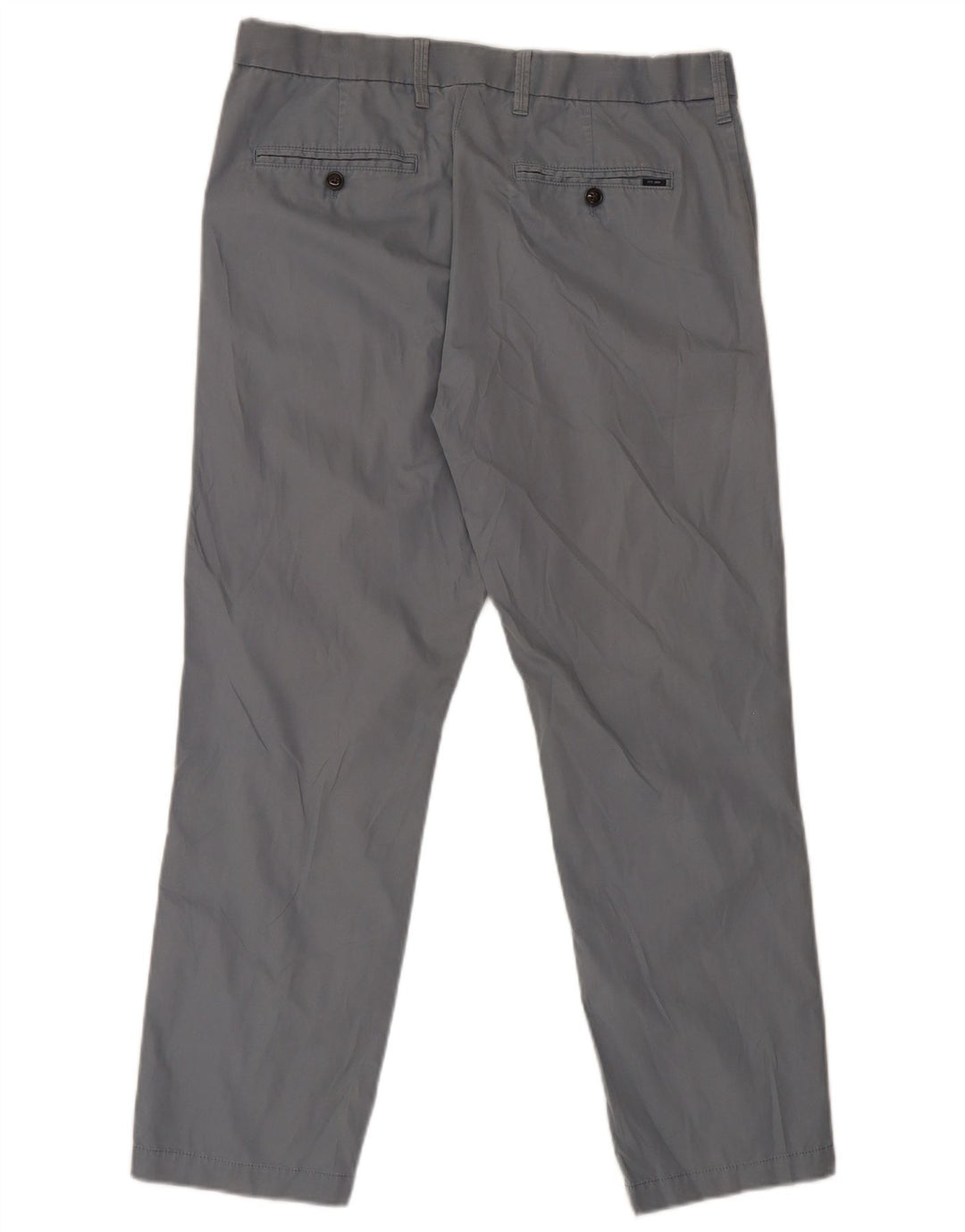 Calça masculina reta regular Marks & Spencer W34 L29 algodão azul