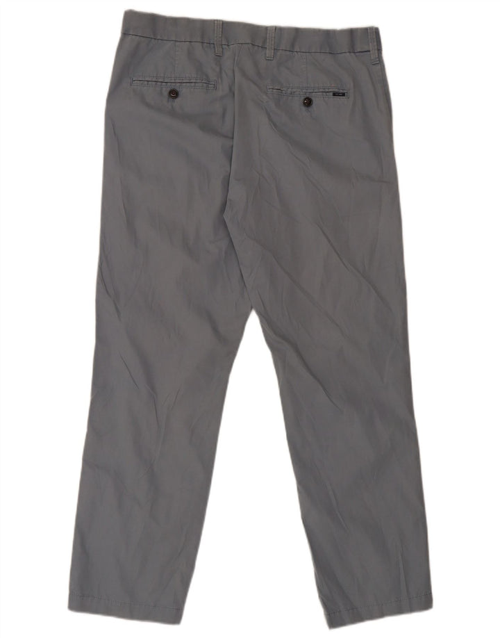 Calça masculina reta regular Marks & Spencer W34 L29 algodão azul