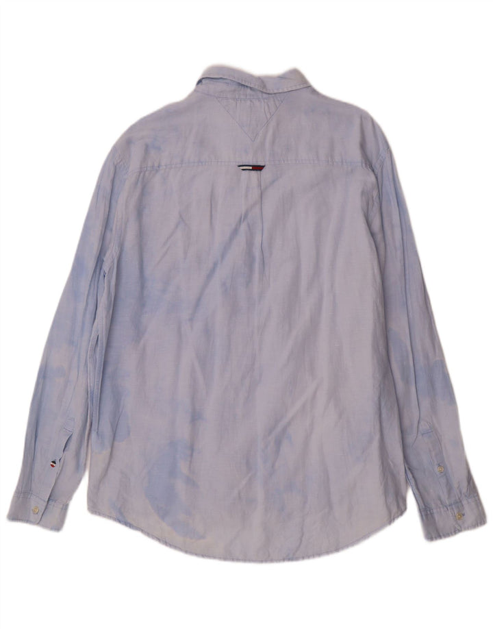 Camisa masculina TOMMY HILFIGER de ajuste regular XL azul tie dye algodão