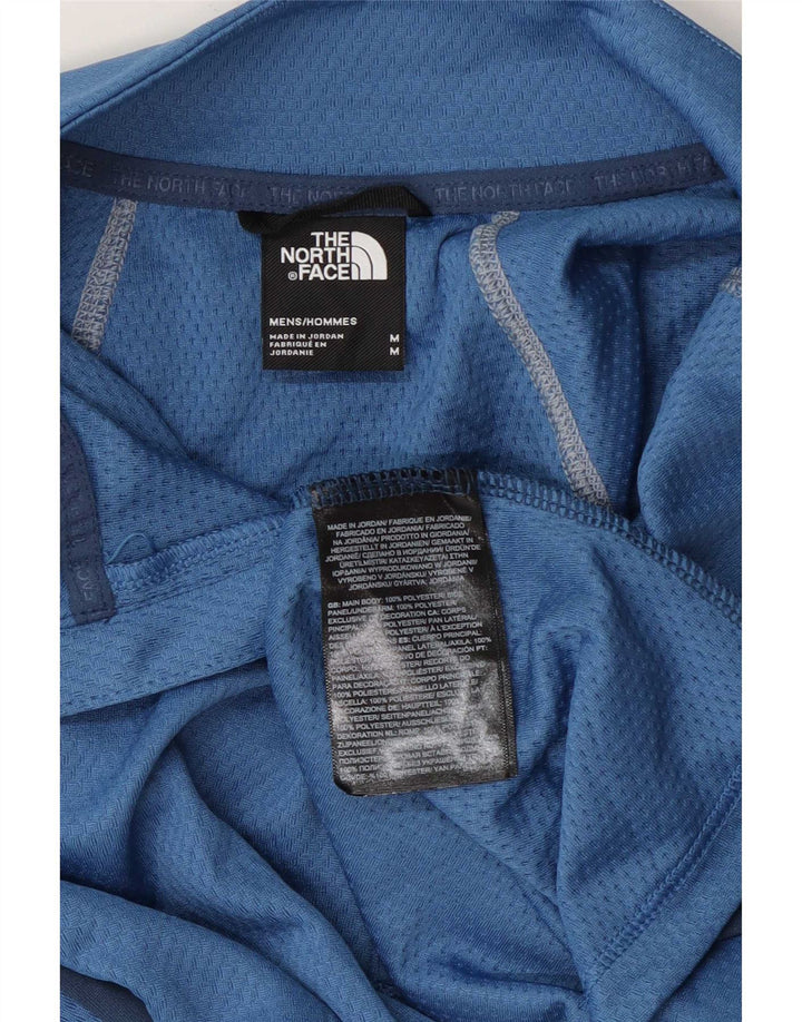 Pulôver masculino The North Face com zíper e gola em bloco colorido azul médio