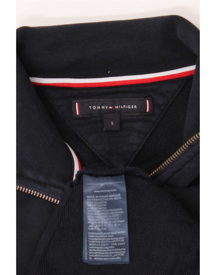 Tommy Hilfiger Jaqueta masculina de agasalho pequeno algodão azul marinho