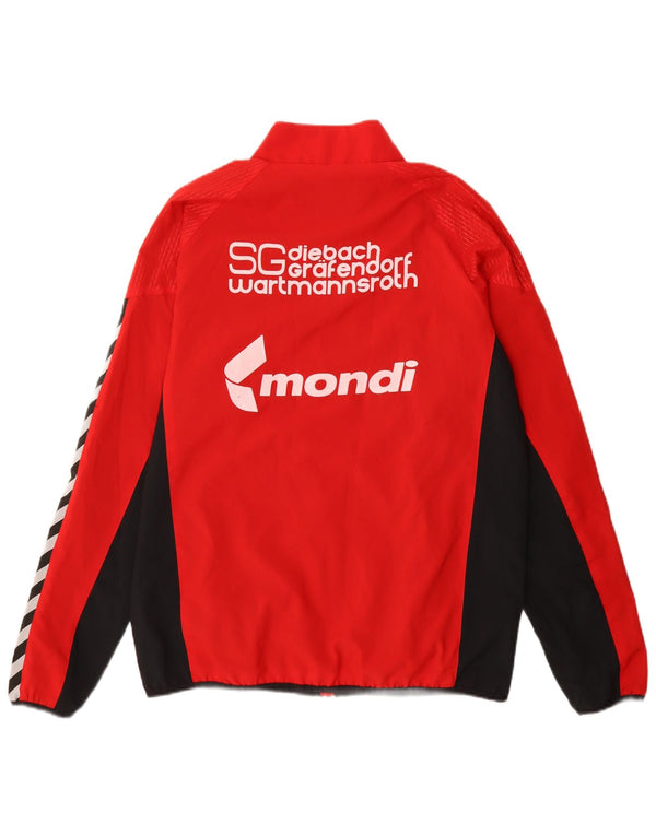 Hummel Mens Graphic Tracksuit Top Jacket Médio Vermelho Colorblock Poliéster